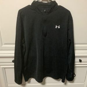 Under Armour Mens XL 1/4 zip black pullover shirt